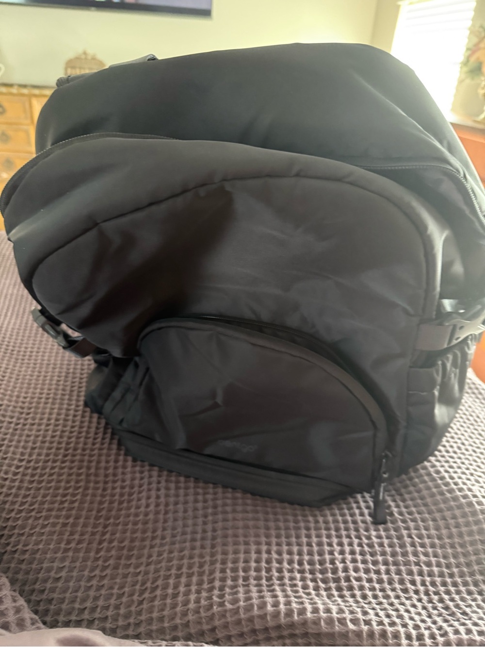 Everyday Black Backpack with Multiple Compartments